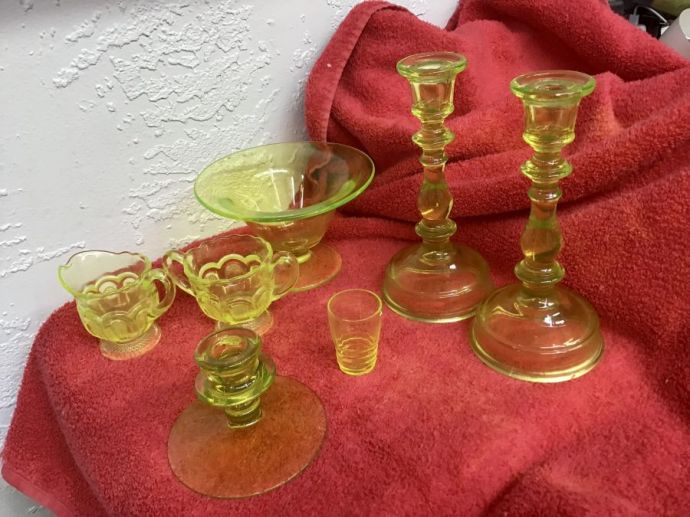 Beautiful Vaseline Glass Collection 
