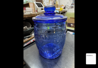 Cobalt Blue Peanut Cookie Jar